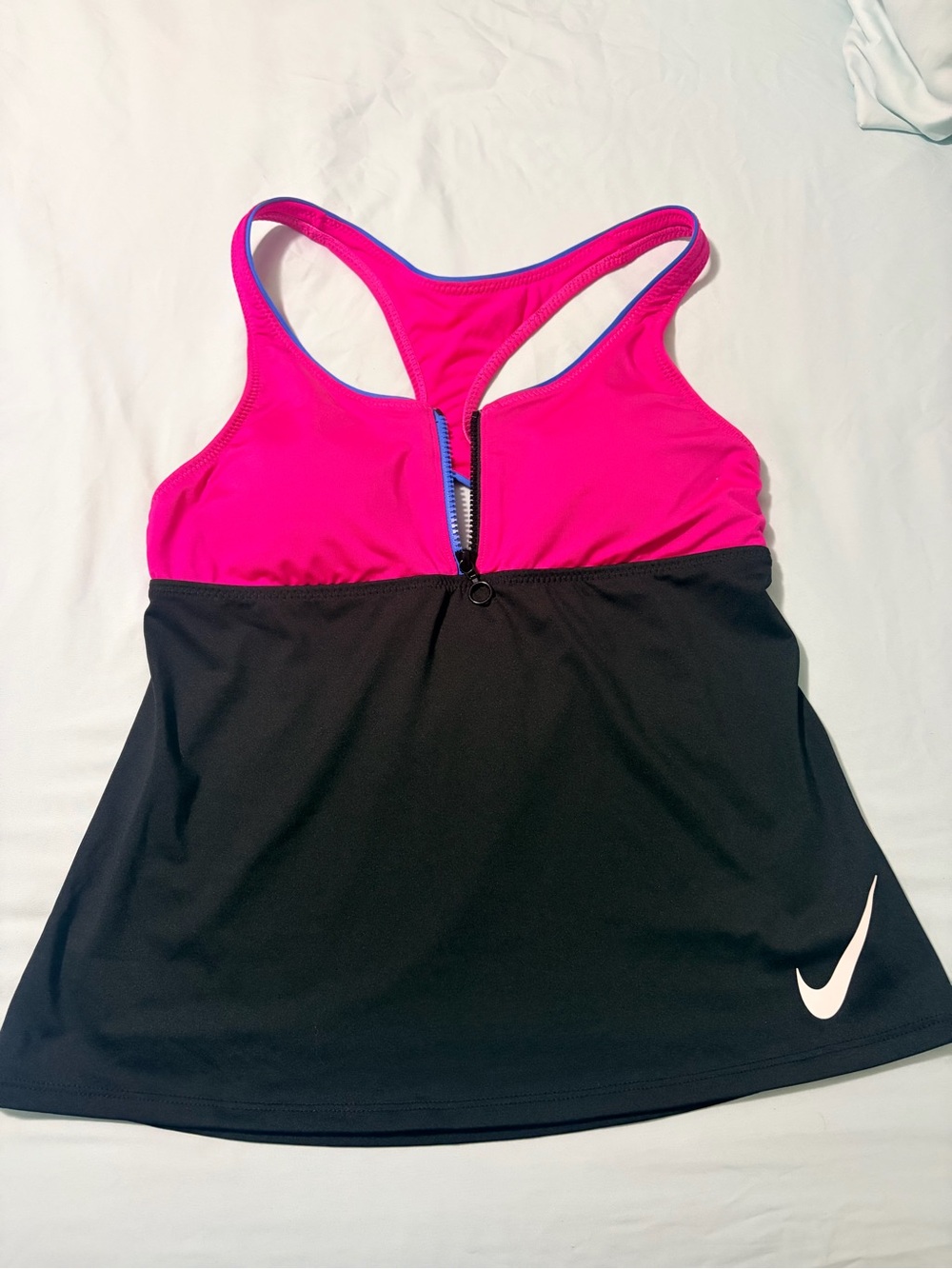 Nike Two-Tone Racerback Sports Tank - Hot Pink & Black size M